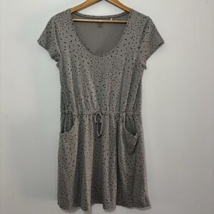 Toad & Co Grey Athleisure Tica Dress Comfy Front Pockets Organic Cotton Eco‎ L